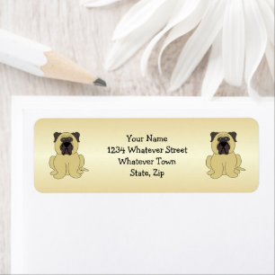 Bullmastiff Dog Design Return Address Label