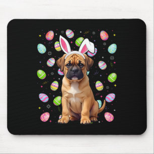 Bullmastiff Dog Easter Egg Hunt Bunny Ear Bullmast Mouse Pad