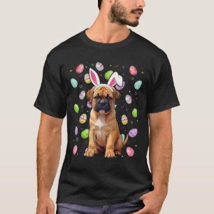 Bullmastiff Dog Easter Egg Hunt Bunny Ear Bullmast T-Shirt