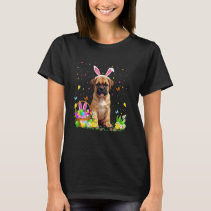 Bullmastiff Dog Easter Egg Hunt Bunny Ear Bullmast T-Shirt