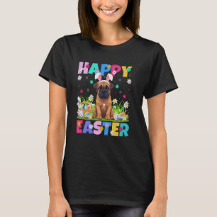 Bullmastiff Dog Easter Egg Hunt Bunny Ear Bullmast T-Shirt