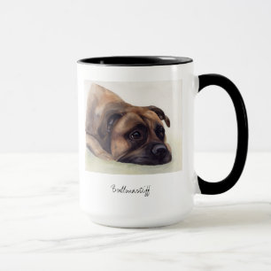 Bullmastiff Dog Painted in Watercolour Mug
