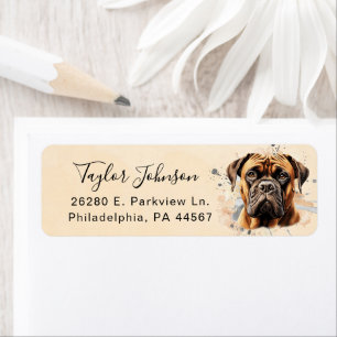 Bullmastiff Dog Return Address Label