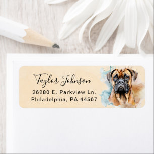Bullmastiff Dog Return Address Label