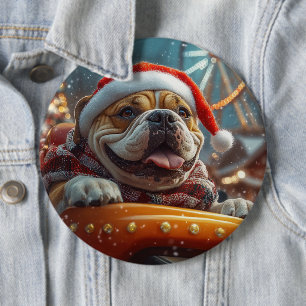 Bullmastiff Dog Roller Coaster Christmas 6 Cm Round Badge
