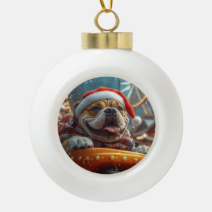 Bullmastiff Dog Roller Coaster Christmas  Ceramic Ball Christmas Ornament