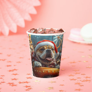 Bullmastiff Dog Roller Coaster Christmas Paper Cups