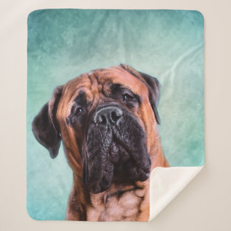 Bullmastiff dog sherpa blanket