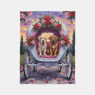 Bullmastiff Dog Valentine's Day  Fleece Blanket