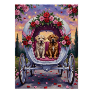 Bullmastiff Dog Valentine's Day  Poster