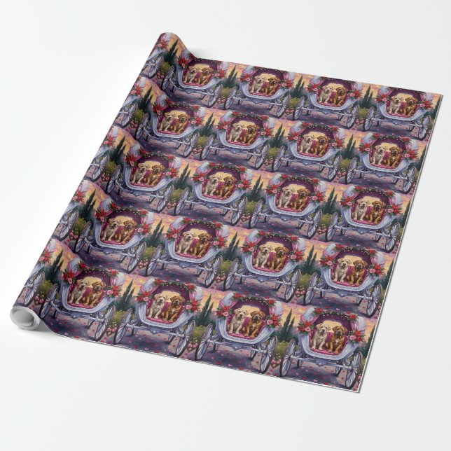 Bullmastiff Dog Valentine's Day  Wrapping Paper (Unrolled)