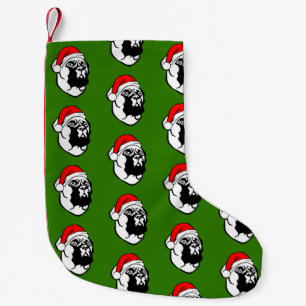 Bullmastiff Dog with Christmas Santa Hat Small Christmas Stocking