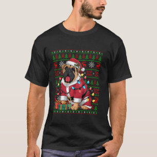 Bullmastiff Dog Xmas Lights Ugly Santa Bullmastiff T-Shirt