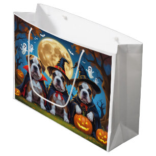 Bullmastiff Dogs Pumpkin Halloween Funny Large Gift Bag