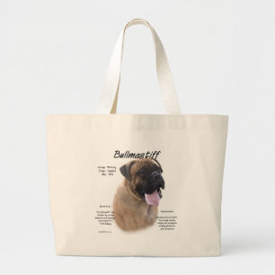 Bullmastiff (fawn) History Design Large Tote Bag