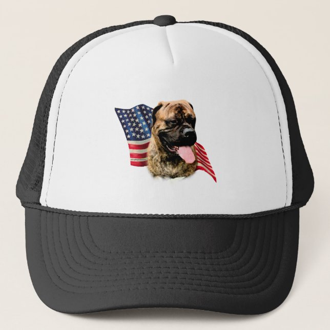Bullmastiff Flag Trucker Hat (Front)