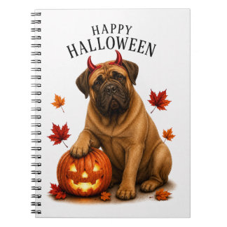 Bullmastiff Halloween Devil Dog Notebook
