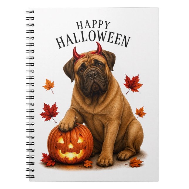 Bullmastiff Halloween Devil Dog Notebook (Front)