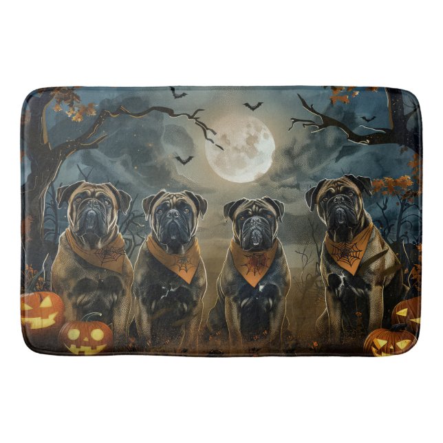 Bullmastiff Halloween Spooky Bath Mat (Front)