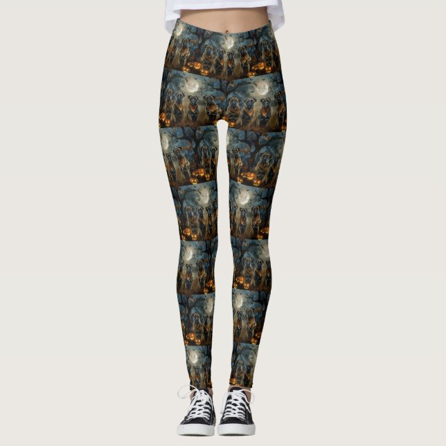 Bullmastiff Halloween Spooky Leggings (Front)