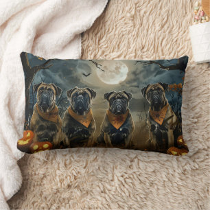 Bullmastiff Halloween Spooky Lumbar Cushion