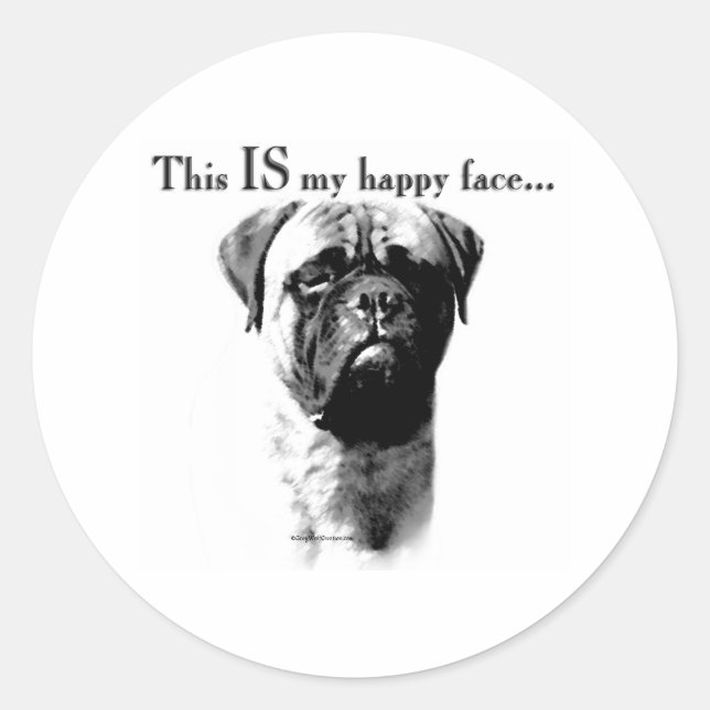 Bullmastiff Happy Face - Sticker (Front)