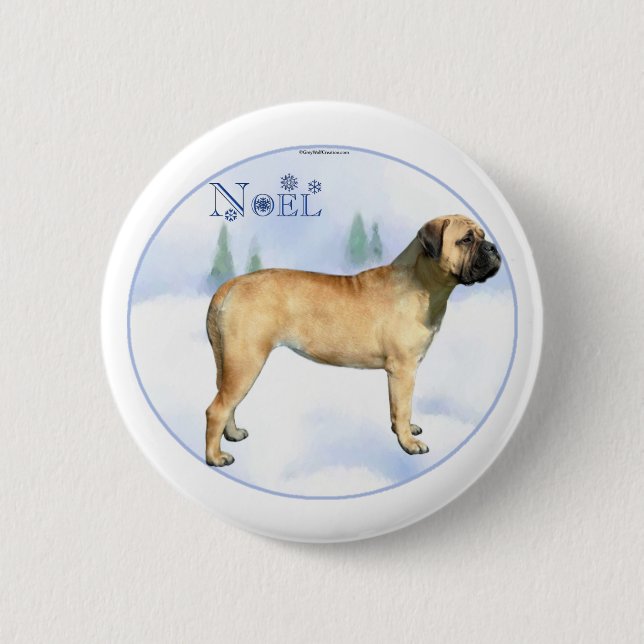 Bullmastiff Noel Button (Front)