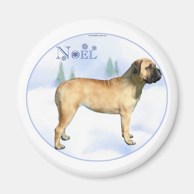 Bullmastiff Noel Magnet (Front)