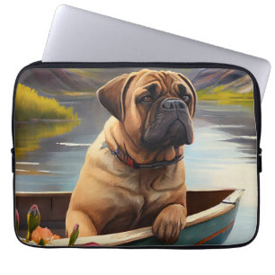 Bullmastiff on a Paddle: A Scenic Adventure Laptop Sleeve