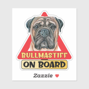 Bullmastiff On Board English Dog Red Traffic Sign