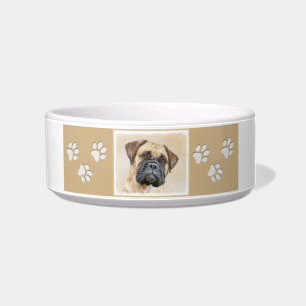 Bullmastiff Painting - Cute Original Dog Art Bowl