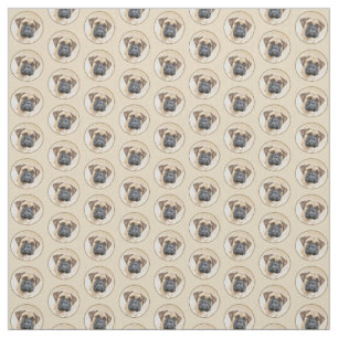 Bullmastiff Painting - Cute Original Dog Art Fabric