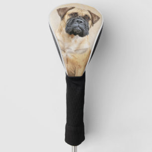 Bullmastiff Painting - Cute Original Dog Art Golf Head Cover