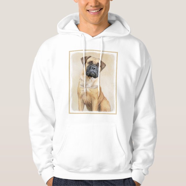Bullmastiff Painting - Cute Original Dog Art Hoodie (Front)