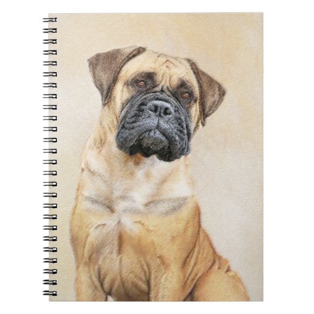 Bullmastiff Painting - Cute Original Dog Art Notebook (Front)