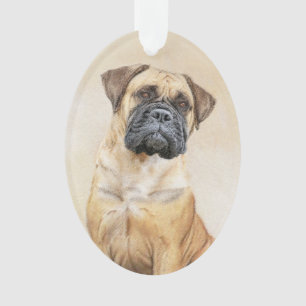 Bullmastiff Painting - Cute Original Dog Art Ornament