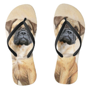 Bullmastiff Painting - Cute Original Dog Art Thongs