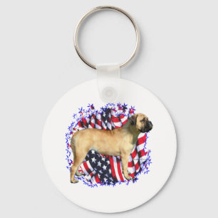 Bullmastiff Patriot Key Ring