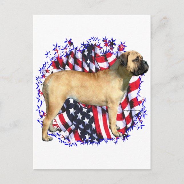 Bullmastiff Patriot Postcard (Front)