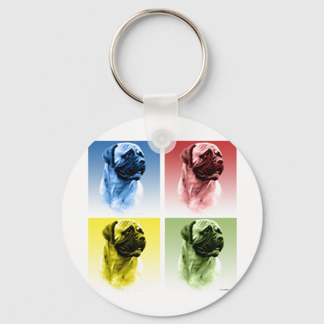 Bullmastiff Pop Art Key Ring (Front)