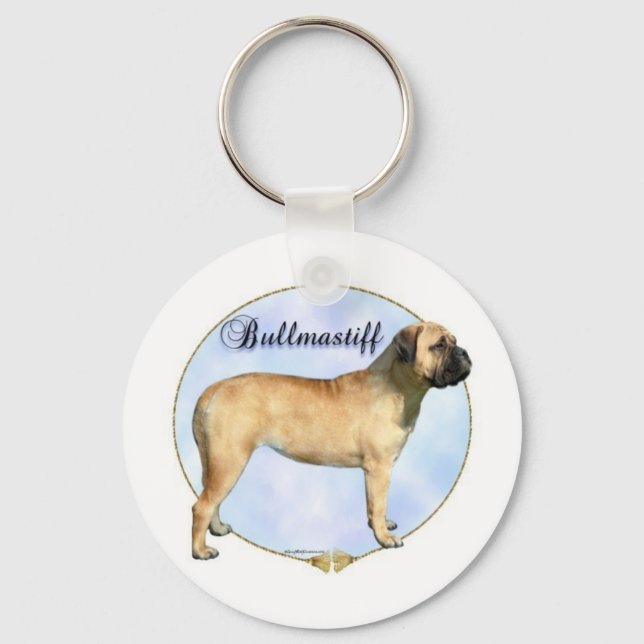 Bullmastiff Portrait Keychain (Front)