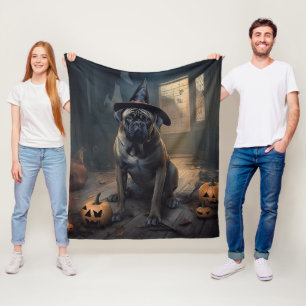 Bullmastiff Pumpkins Halloween Scary  Fleece Blanket