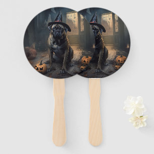 Bullmastiff Pumpkins Halloween Scary  Hand Fan