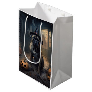 Bullmastiff Pumpkins Halloween Scary  Medium Gift Bag