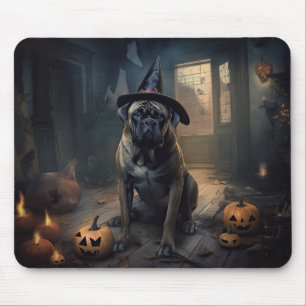 Bullmastiff Pumpkins Halloween Scary Mouse Pad