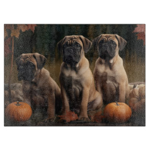 Bullmastiff Puppy Autumn Delight Pumpkin Cutting Board