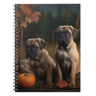 Bullmastiff Puppy Autumn Delight Pumpkin Notebook