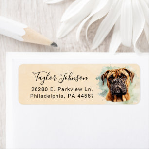 Bullmastiff Return Address Label