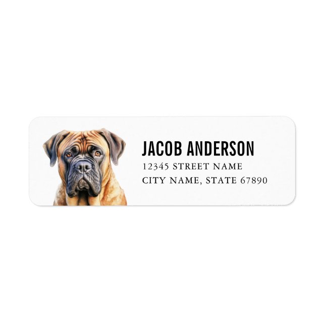 Bullmastiff Return Address Labels (Front)