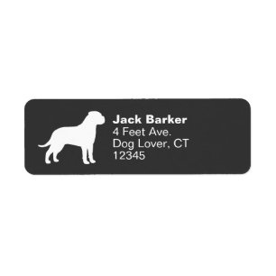 Bullmastiff Silhouette Return Address Label